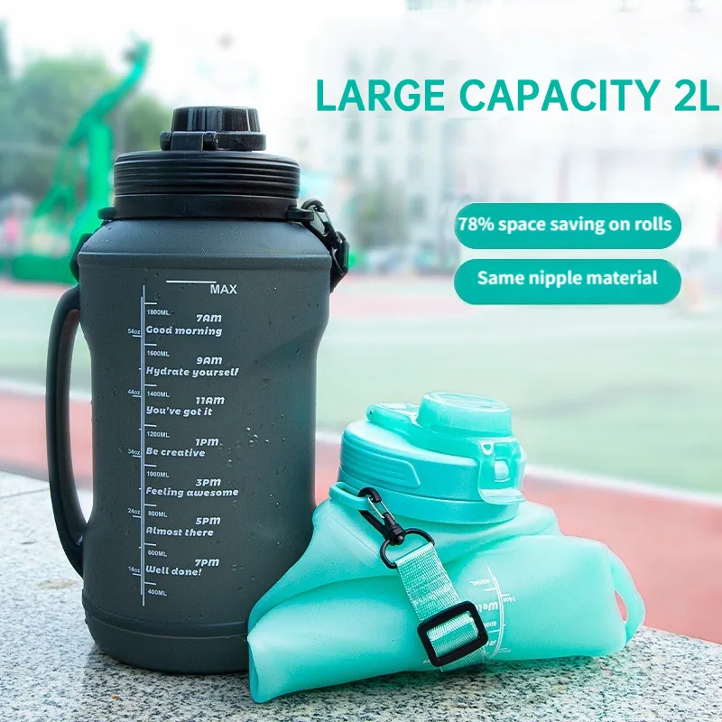 Portable Collapsible 2L Water Bottle